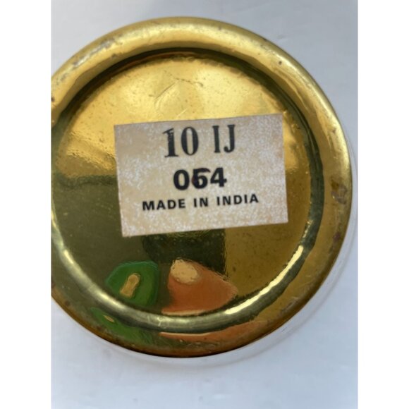 Vintage Bombay Company Brass Planter MCM Boho Flared Shape Glass Accents - Picture 8 of 9